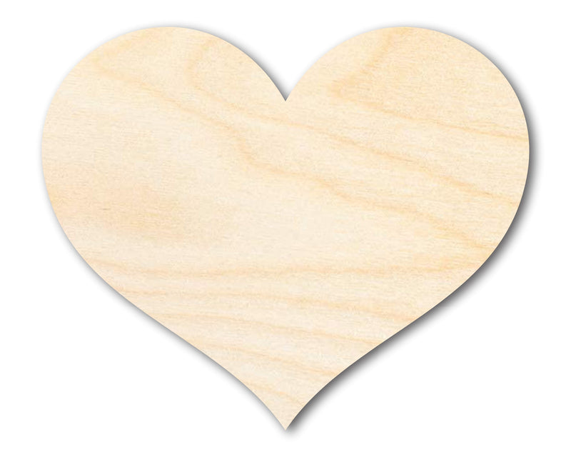 Unfinished Wood Classic Heart | Valentines Day | Weddings | Craft Cutout | Up to 46